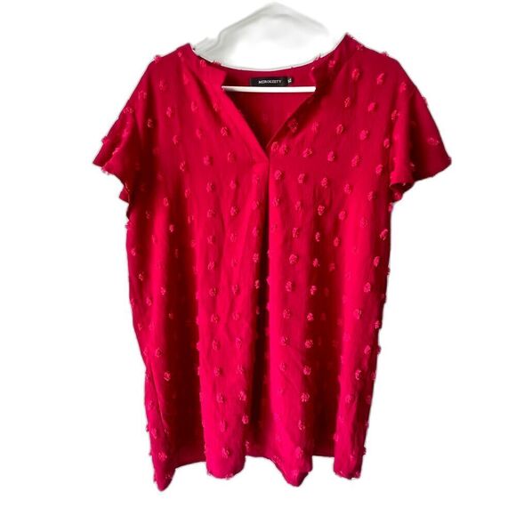 Womens short sleeve red v neck casual holidays casual party comfortable size XL. - Picture 2 of 11